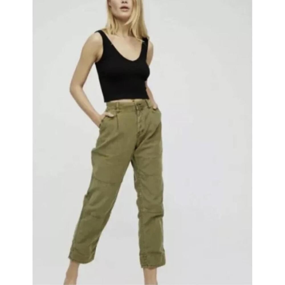 Free People Olive Green Boyfriend Jeans